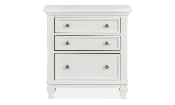Picture of Shutter Lane White 3-Drawer Nightstand